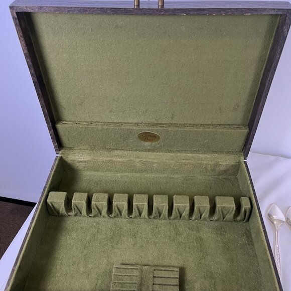 Vintage 60s MCM Deco International Silverplate Flatware Set w/ Chest 65pc Floral - Picture 11 of 16